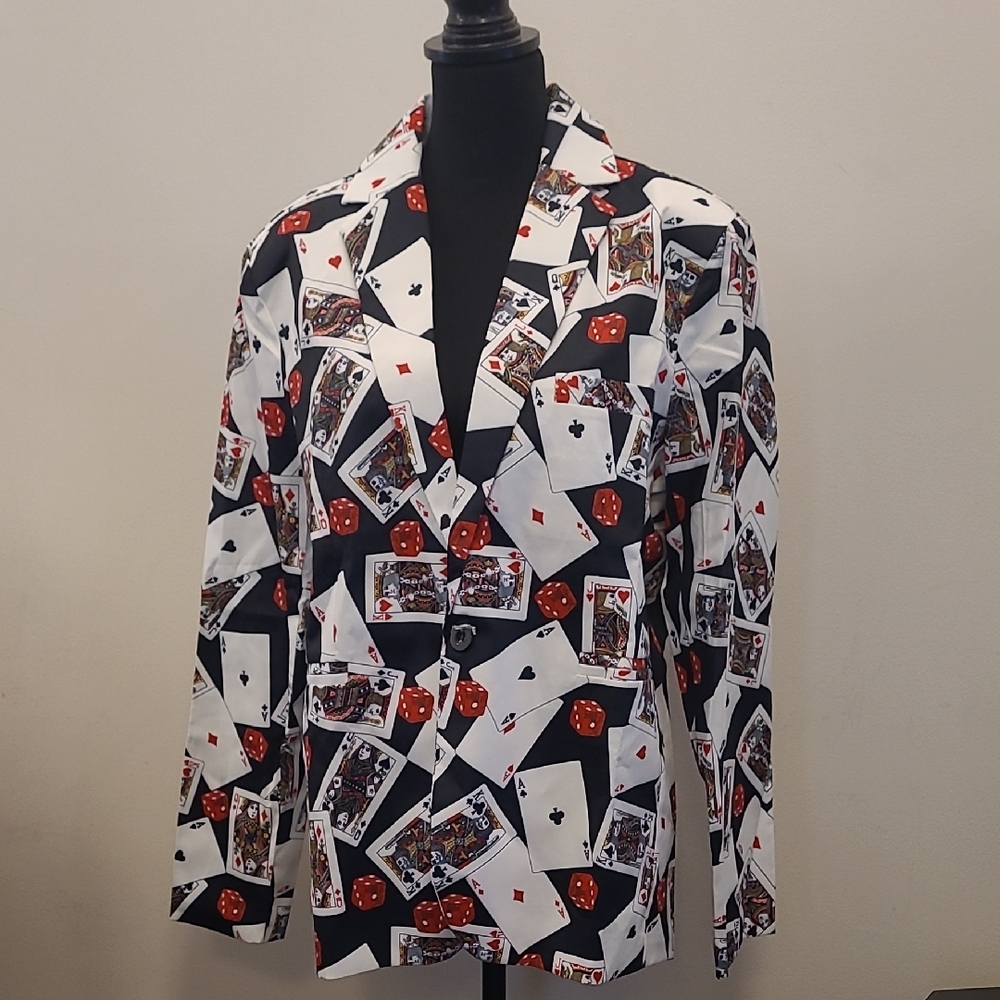 Stylish Playing Card Print Pantsuit